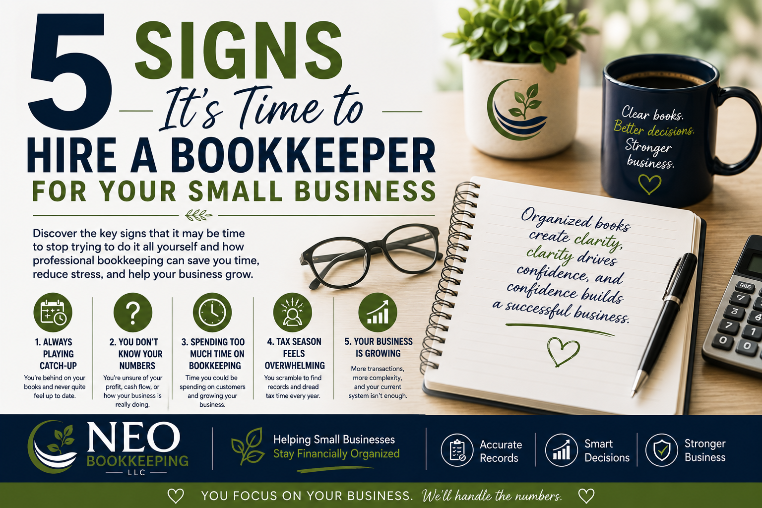 5 signs it’s time to hire a bookkeeper for your small business